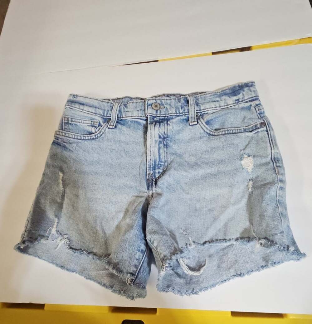 Lucky Brand Denim Shorts Size 8/29 Distressed Raw Hem Light Wash